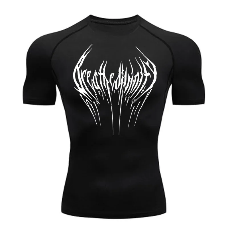 

Новая летняя футболка для бега, мужская компрессионная спортивная футболка с короткими рукавами, быстросохнущая, дышащая, спортивная одежда для фитнеса, облегающая одежда для фитнеса