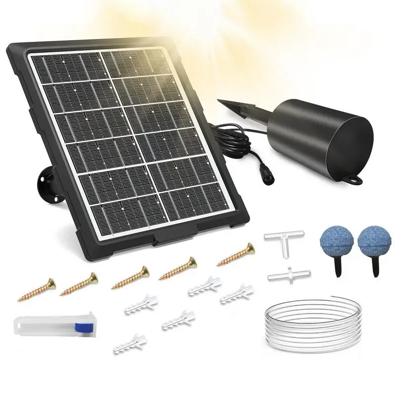 

Solar Pond Aerator Solar Aquarium Air Pump 3 Working Modes Aquarium Oxygen Aerator with Pipe and Air Bubble Stone for Pool