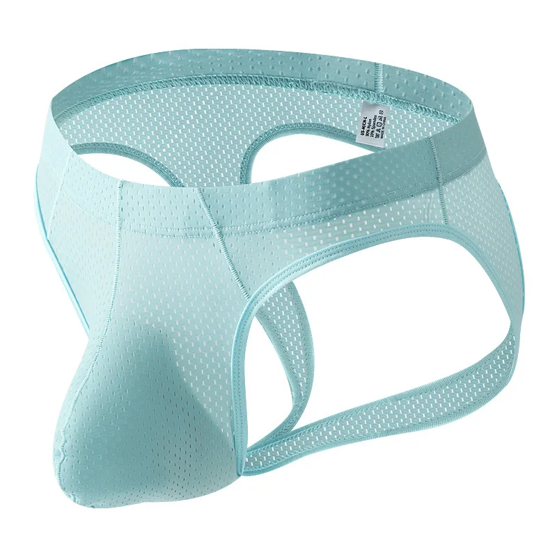 

Мужское сексуальное нижнее белье, стринги с открытой попкой, быстросохнущие трусики, сетчатые стринги, прозрачные U-образные выпуклые трусы с мешочком