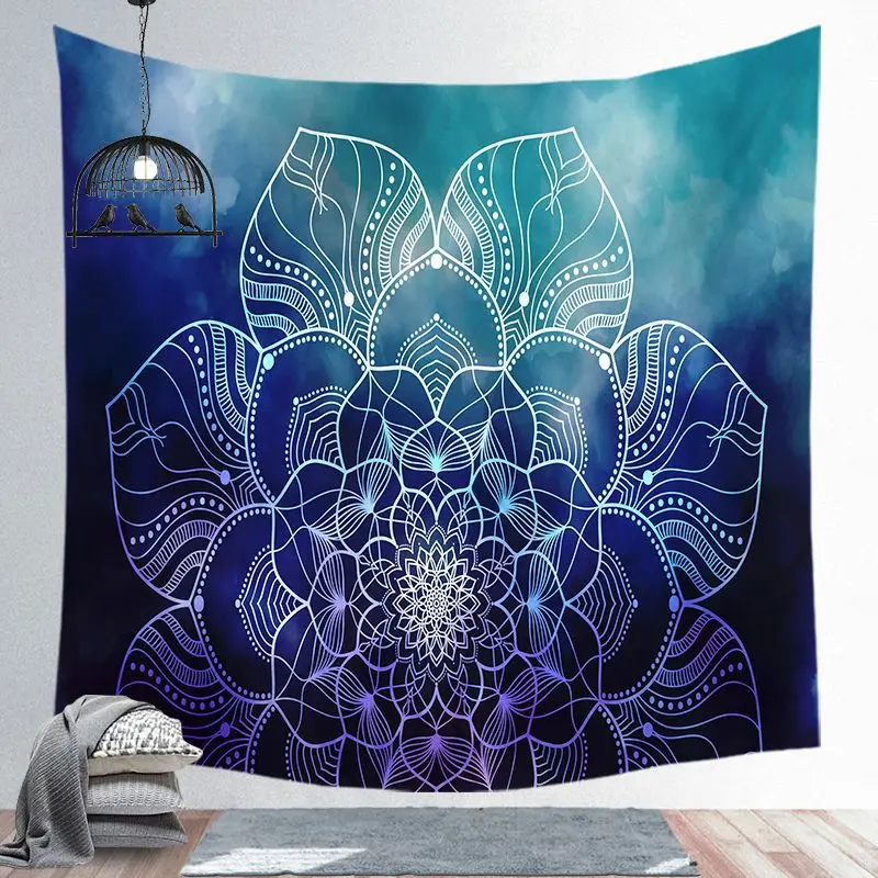 95x73cm (38x29inch) Popular Handicrafts Tapestry Wall Hanging Hippie Mandala Bohemian Hippy Indian Tapestries Bedspread Blue