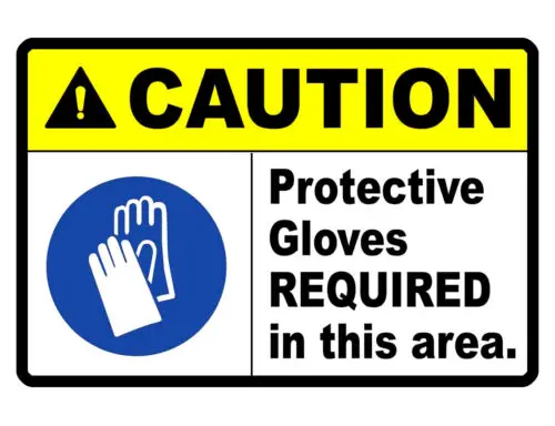 PROTECTIVE GLOVES REQUIRED Sign CUSTOM METAL SIGN Durable Aluminum NO RUST P#278