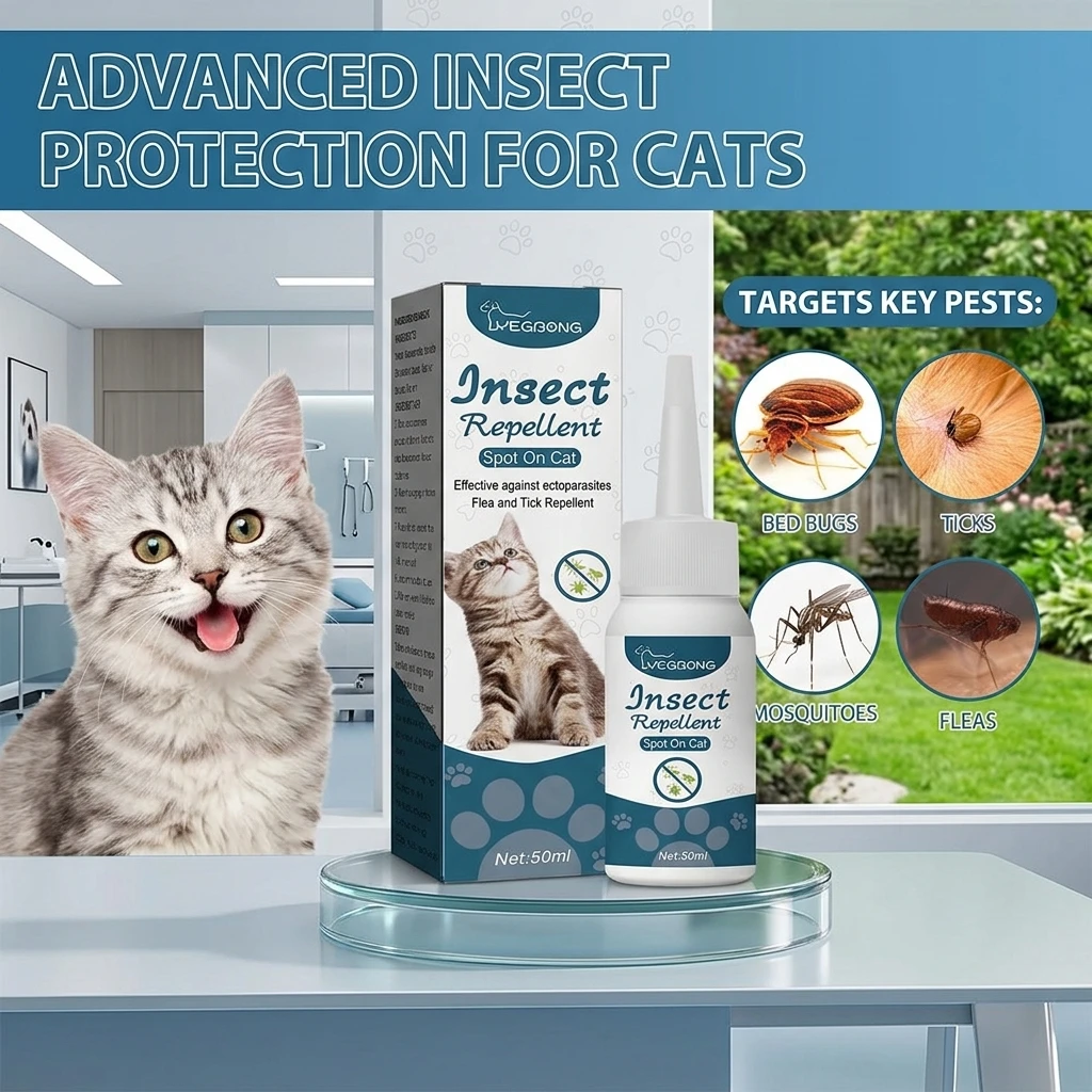 Pet Flea And Tick Repellent Skin Cleaning Agent Tick And Insect Dropper External Deworming Agent for Cats And Dogs