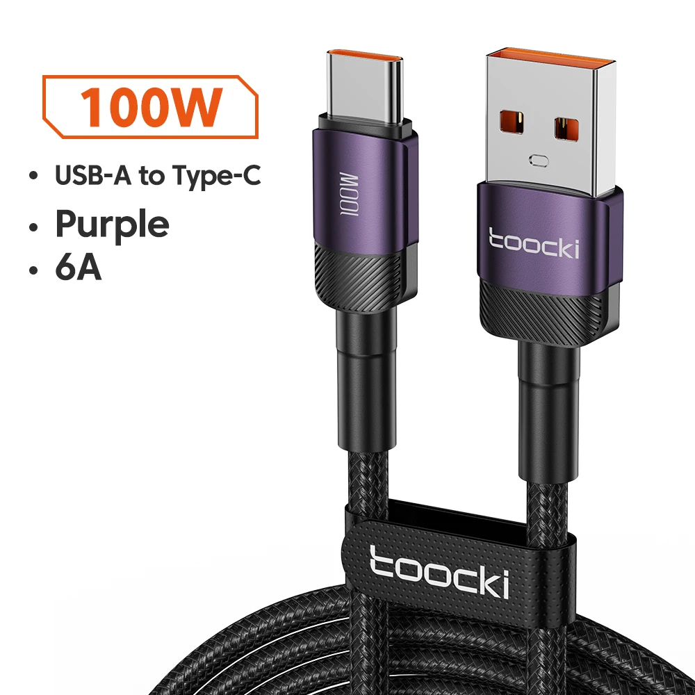 Toocki 100 W USB Typ C Kabel Schnellladung USB C Ladegerät Kabel für Huawei P40 P30 Realme Oppo Oneplus Poco Datenkabel