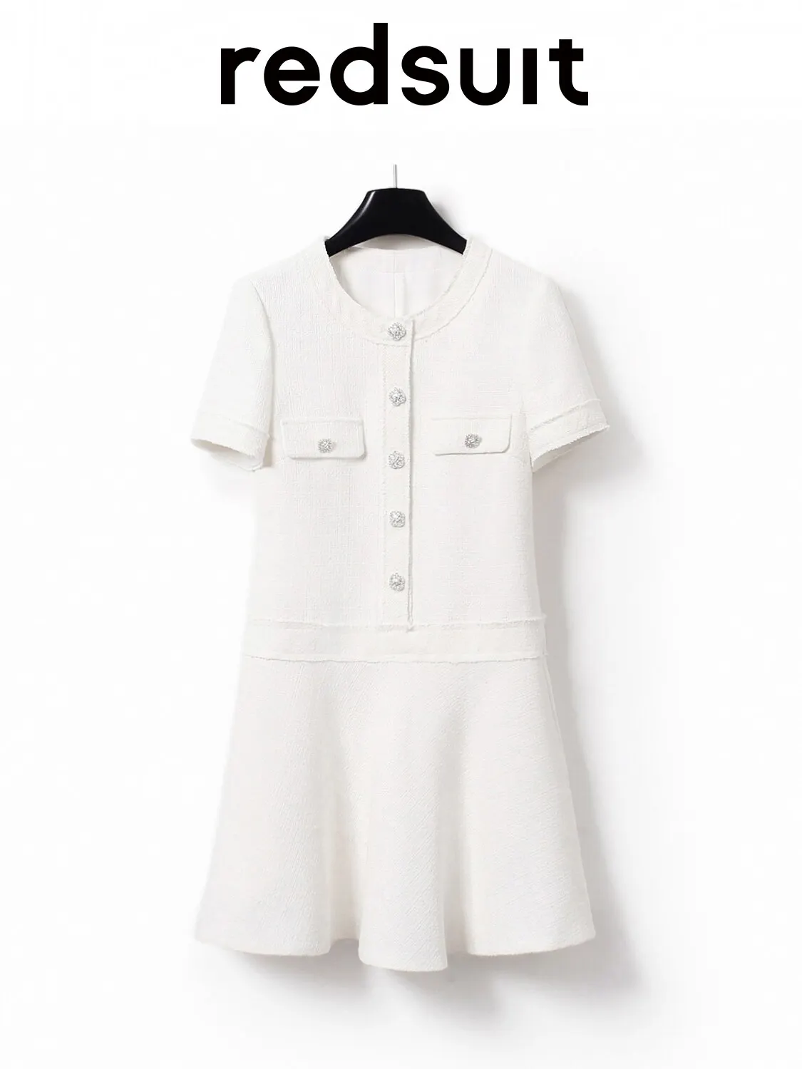 New Advanced fashion round neck temperament ruffled elegant short sleeved dress Custom size