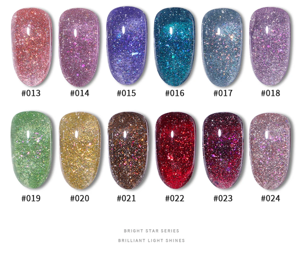 Vendeeni 24 Farben/Set Sternenhimmel Glitzer Gel Nagellack Semi-Permanent Reflektierender UV-Gel-Lack mit Display – Detail 14