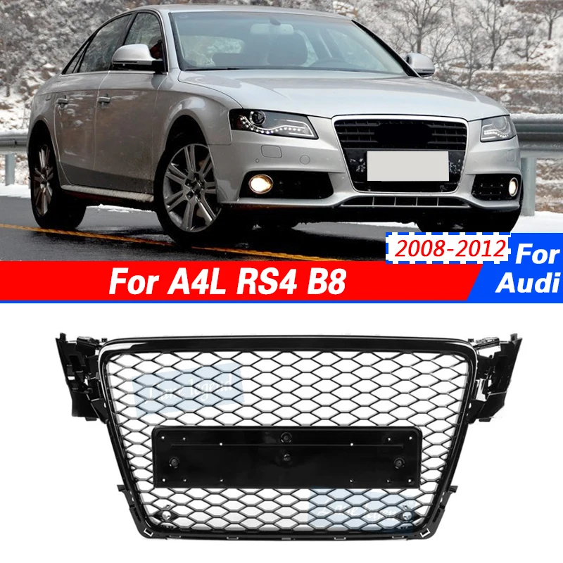 Front Mesh Bumper Hood Grille Racing Grills For Audi A4 A4L RS4 B8 2008-2012 Honeycomb Radiator Bumper Grille Radiator Grille