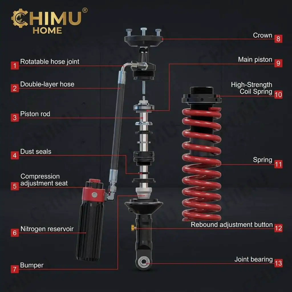 【CHIMU HOME】 for Pajero Montero V97 V93 V73 Series Nitrogen Reservoir Suspension Lift Kit for Performance Alignment Set view 2