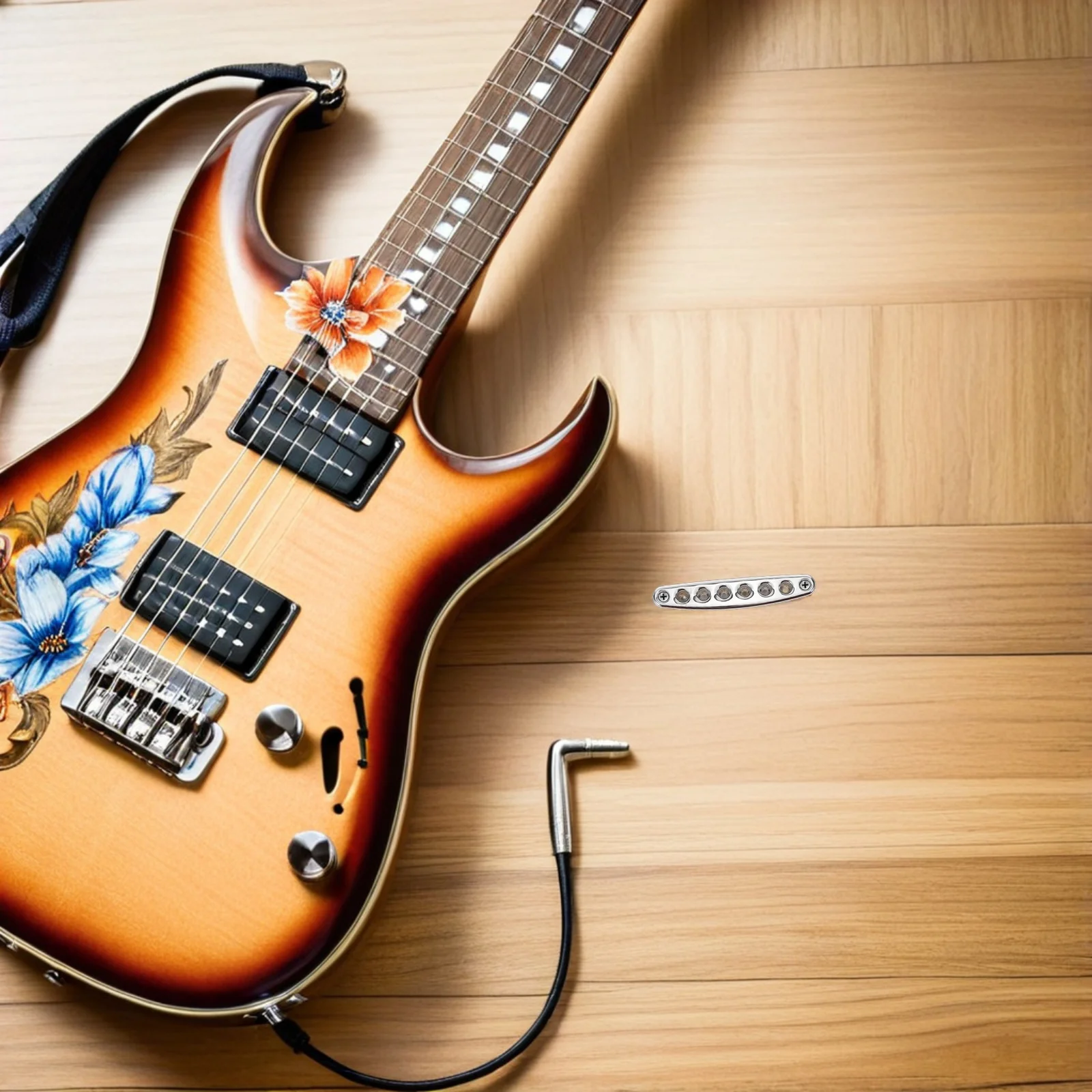 

Upgraded Electric Guitar String Through Plate Silver Saddle Bridge Replacement for Versatile Fit and Professional Appearance