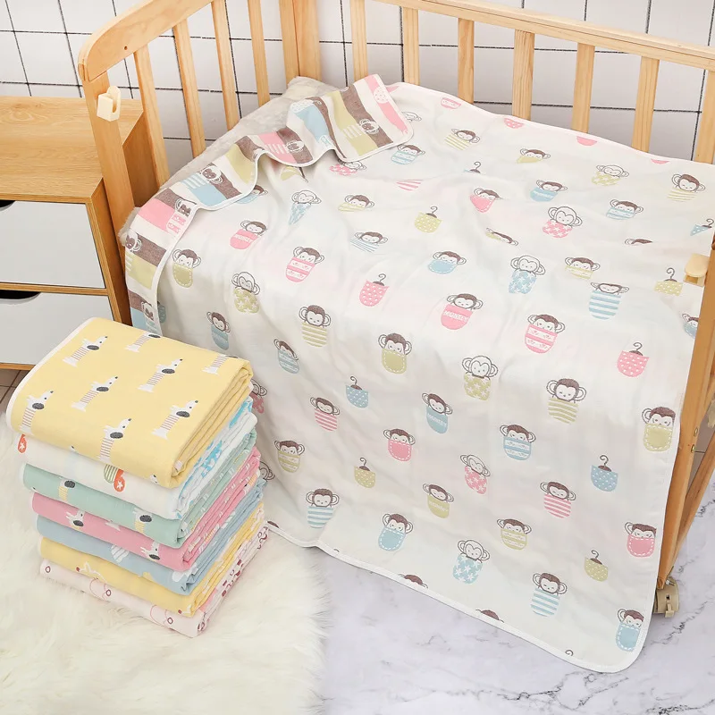 

Baby Gauze Bath Towel Newborn Jacquard Six Layers Gauze Cover Blanket Summer Baby Kindergarten Towel Quilt