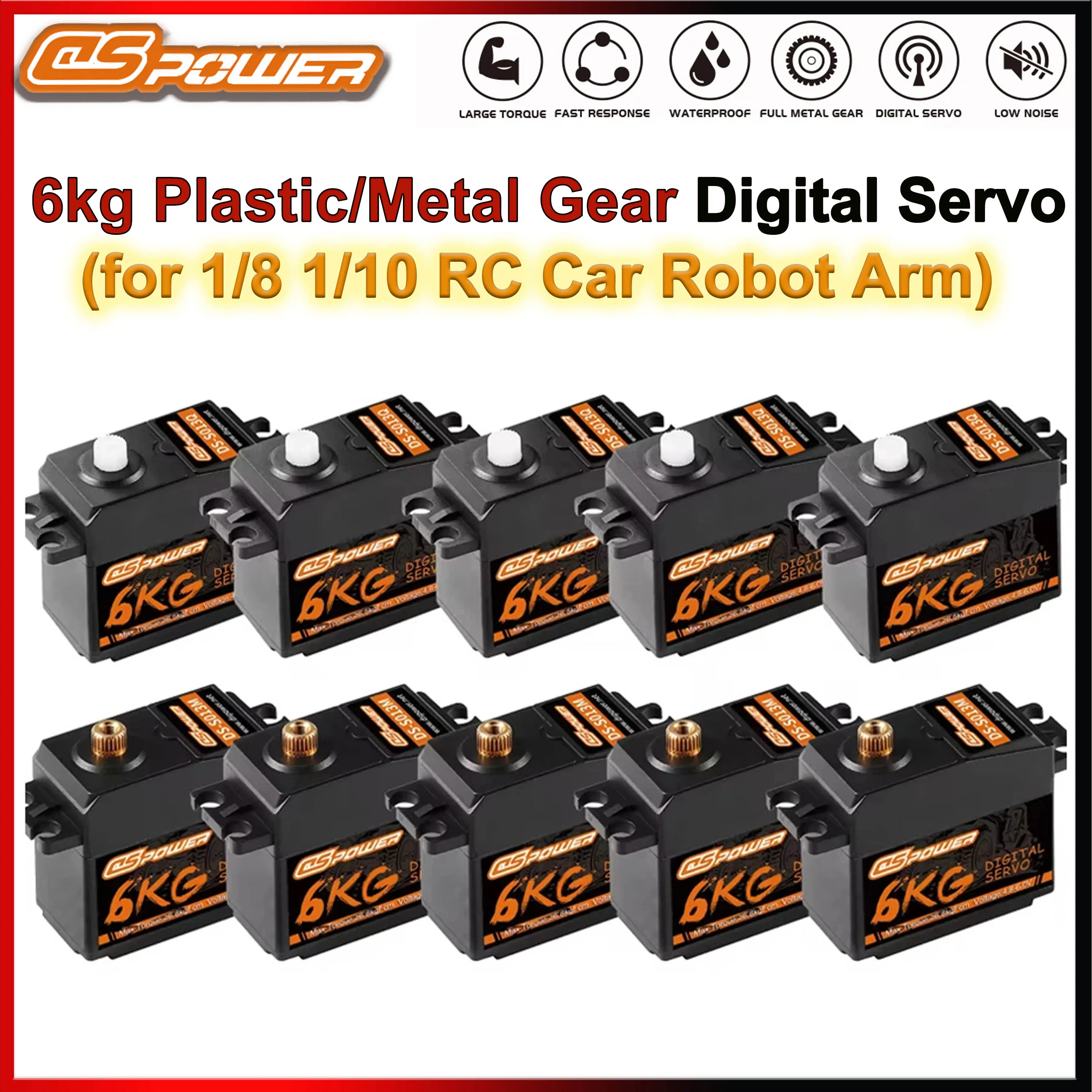 1/5/10/20 SZT. DSpower 6KG Serwo RC z Plastikowymi/Metalowymi Przekładniami Cyfrowe Serwo Silnik do Samochodów RC 1/10 1/12, Samolotów, Robotów, Helikopterów, Łodzi