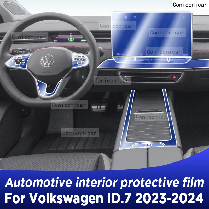 

For VOLKSWAGEN ID.7 2024 Gearbox Panel Dashboard Navigation Automotive Interior Protective Film TPU Anti-Scratch Accessories