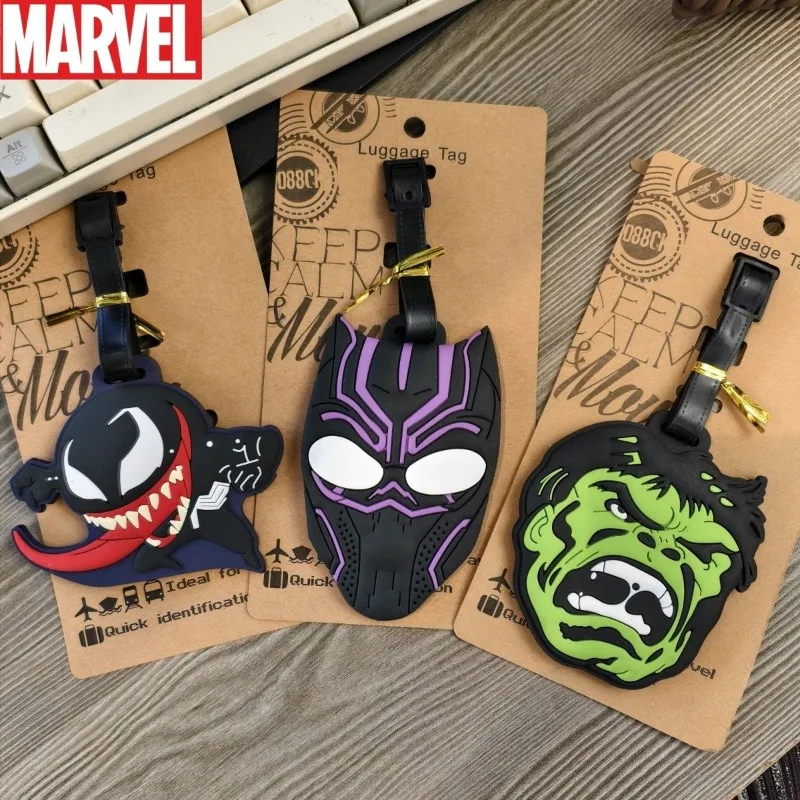 

Marvel Spiderman Hulk Venom Anime Merchandise Cartoon Cute Creative Personalized Luggage Tag Bag Check-in Identification Tag