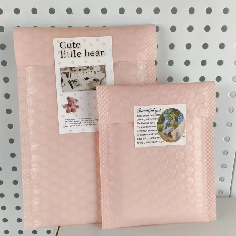 

10Pcs Naked Pink Waterproof Thick Express Bubble Bag Packaging Bag Double Layer Thick Self Adhesive Bubble Bag