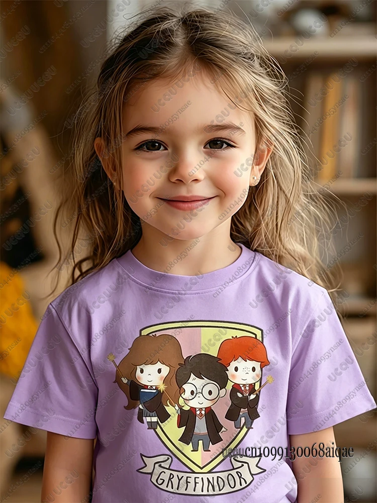 Summer Hot Sale Cartoon Harry Potter Print T-shirt For Kids Comfortable Pure Cotton Sports Tshirts Boys Girls Gifts Kids Clothes view 4