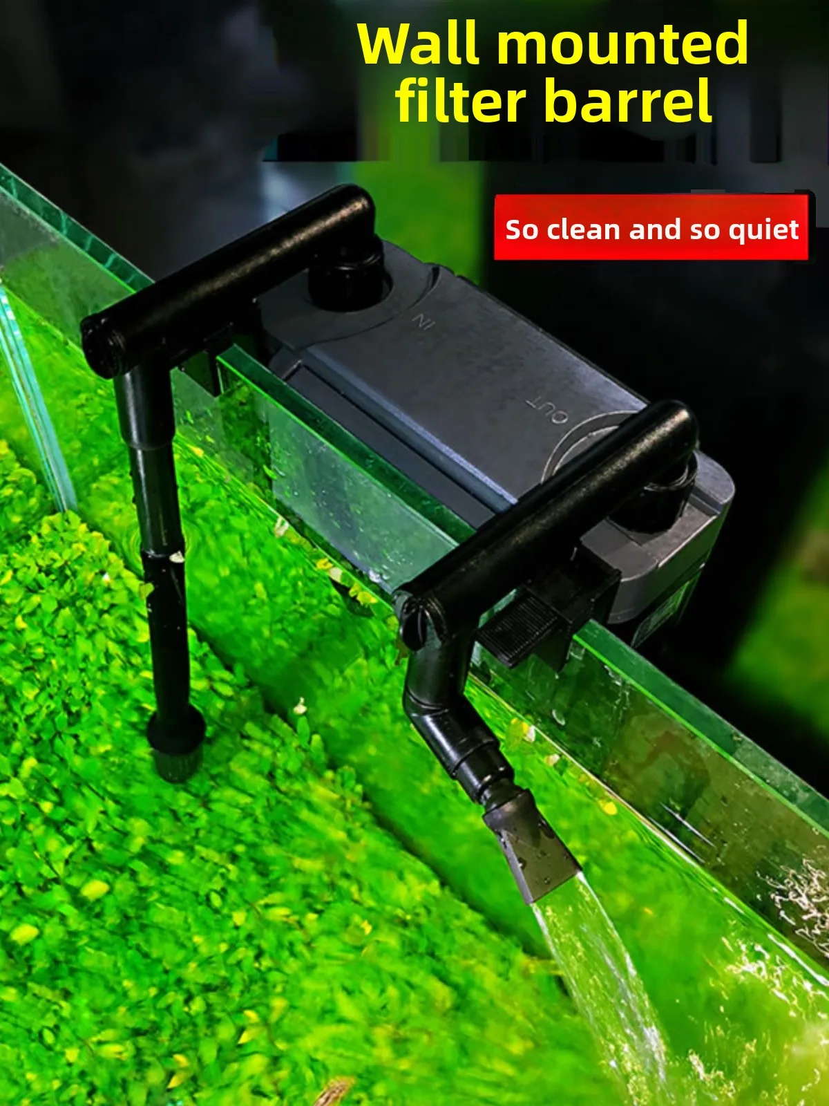 

Misen HBL802 Wall-Mounted Aquarium Filter Silent External Equipment for Small Fish Tank And Water Grass Tank Freshwater Fish