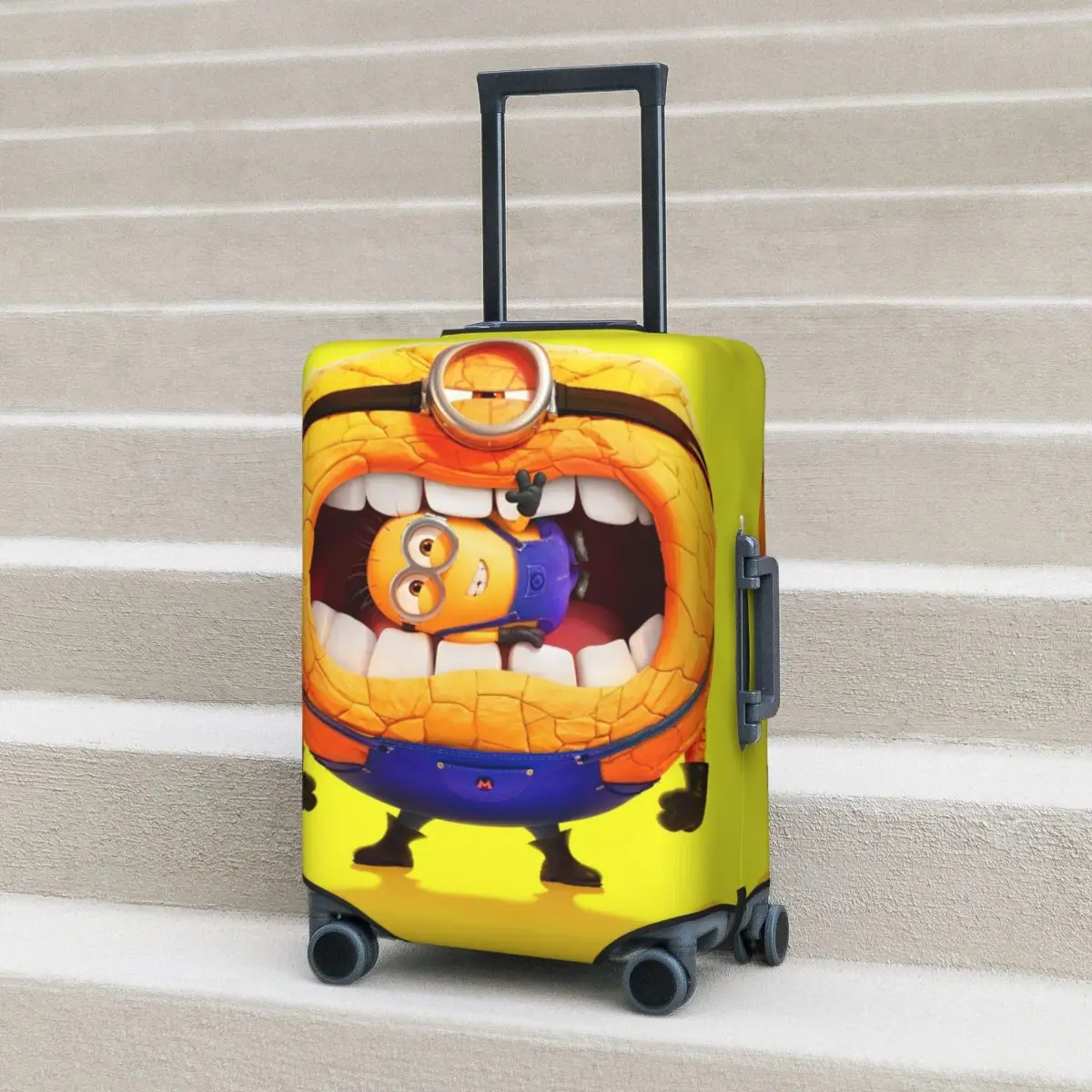 Custom Minions Anime Suitcase Cover Flight Travel Strectch Luggage Case Protector