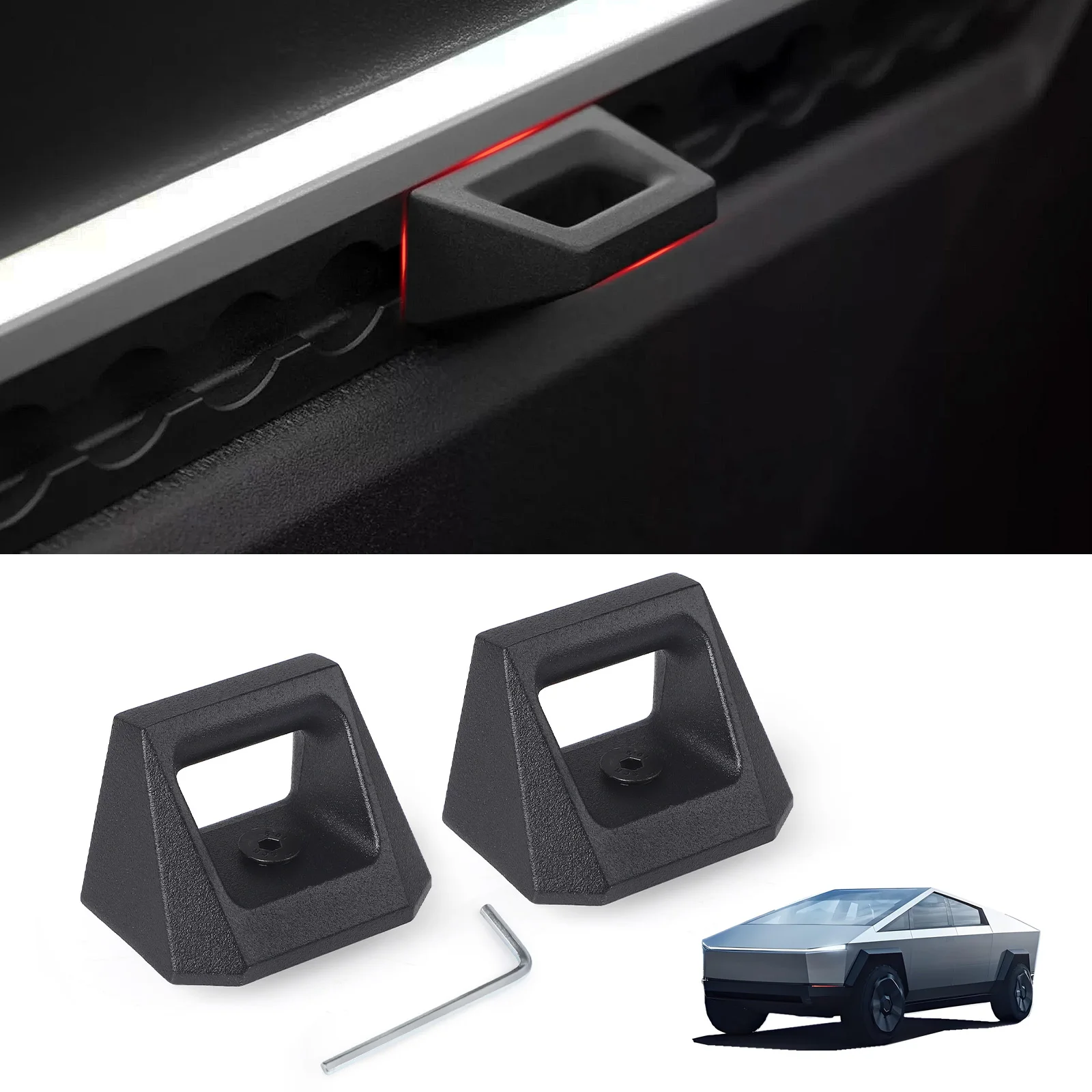 

2 шт. черные крючки для поручней грузовика для Tesla Cybertruck 2025 2024 2023, сверхмощные стальные L-рейки, аксессуары для крючков