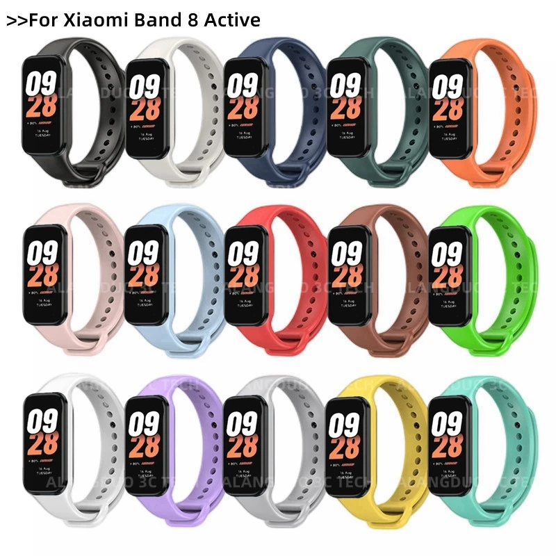 Soft Silicone Strap For Xiaomi Mi band 8 Active 9 8active Redmi Smart Band 2 3 TPU Wristband Replacement Bracelet Belt correa