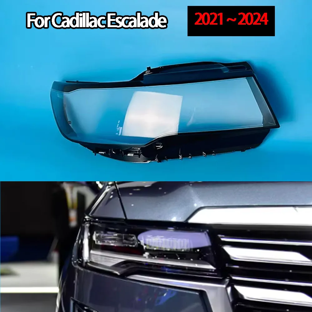 For Cadillac Escalade 2021 2022 2023 2024 Car Headlight Lampshade Cover Shell Glass Lens Automobiles Head Light Lamp Lens Kit