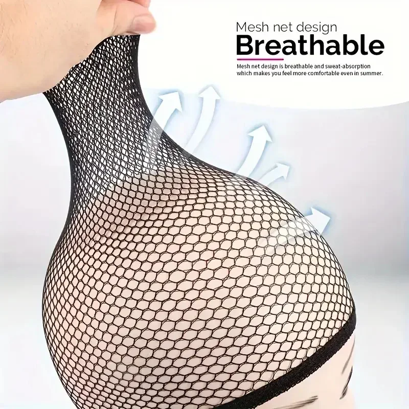 

Stretchable Elastic Hair Nets Open Ends Mesh Net Wig Caps for Hair Styling