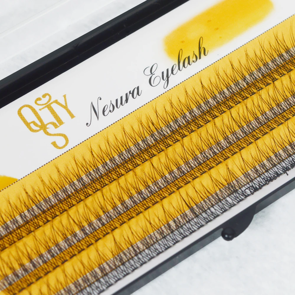 QSTY Soft Black Mink Eyelash Extension 10D dovetail eyelash grafting false Lashes Individual eyelashes Makeup Tool
