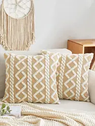 1pc Geometric Graphic Throw Pillow Cover Without Filler, 45x45CM Modern Fabric Decorative Square Cushion Cover for Bed, Sofa