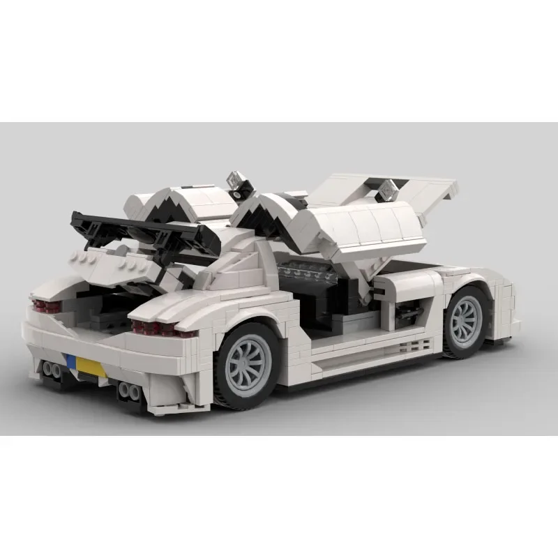 MOC- 181041   Neue weiße Supercar Montage Nähte Baustein Modell 1286 Teile Junge Weihnachten Bausteine Spielzeug Geschenk