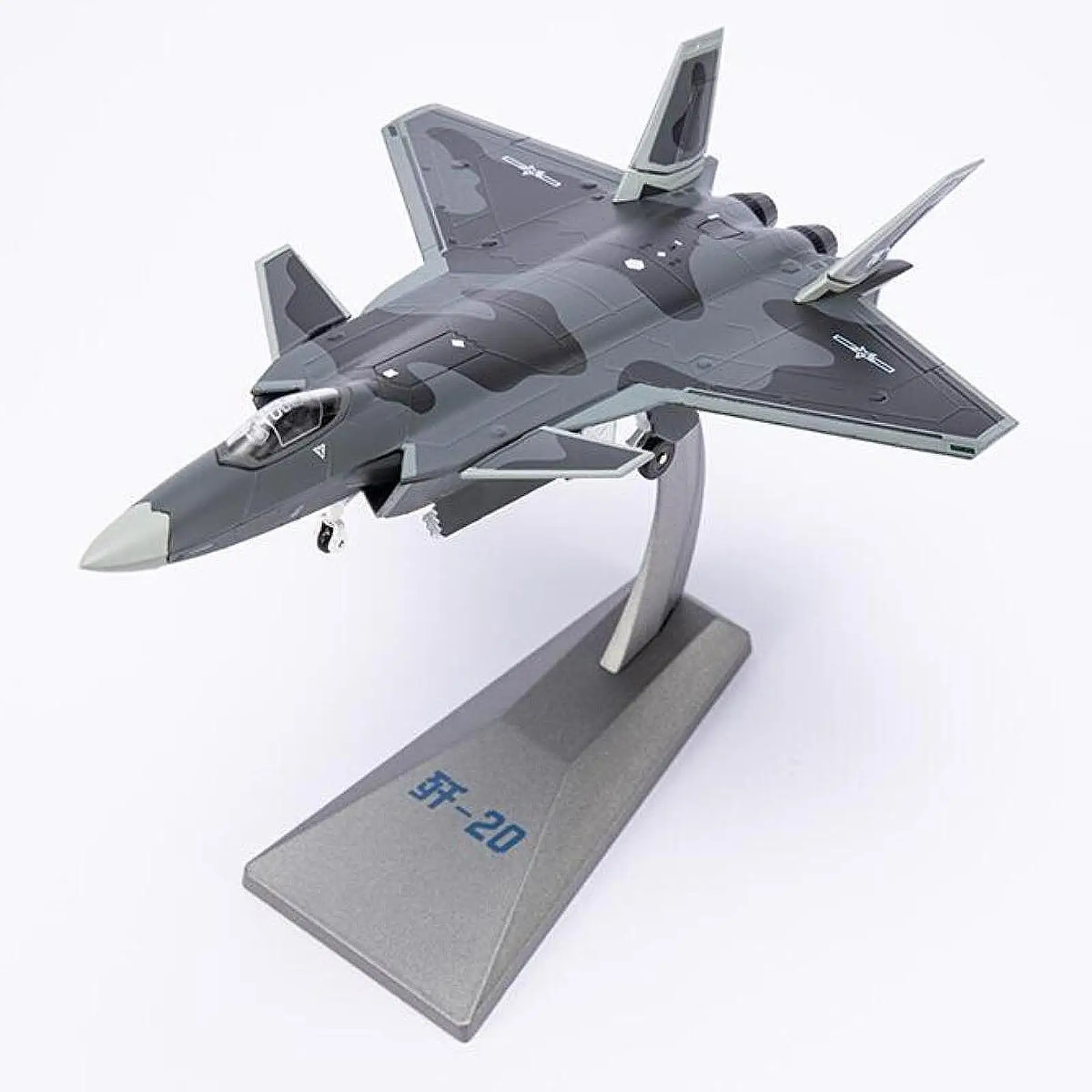 

1:100 J20 Airplane Aircraft Model, Diecast Plane with Stand for Home, Office