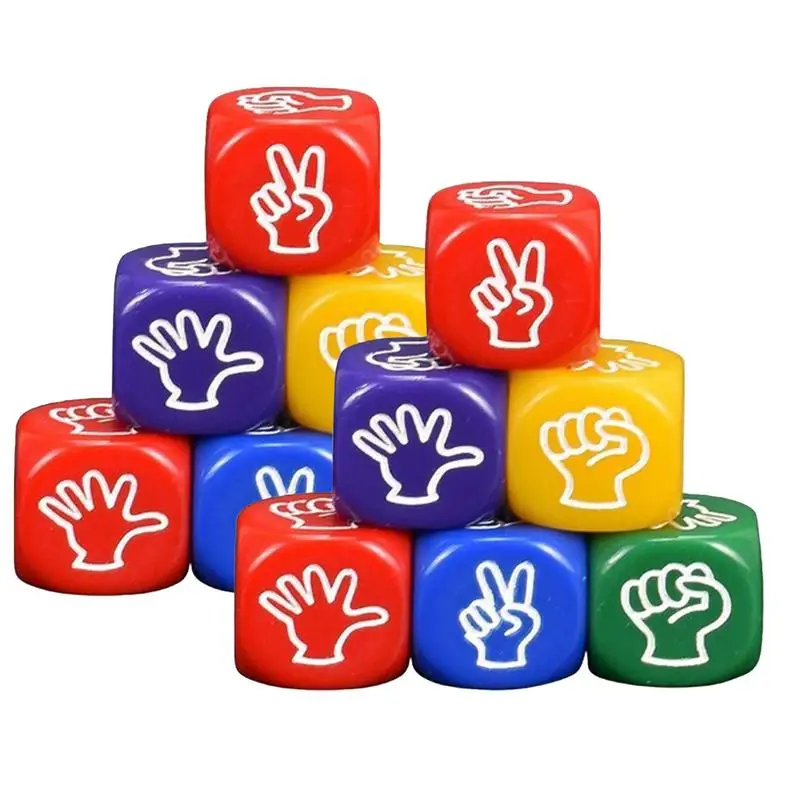 Rock Paper Scissors Dice Finger Rock Paper Scissor Dices Guessing Portable Funny Dice Family Games For Girls Friends Family Boys