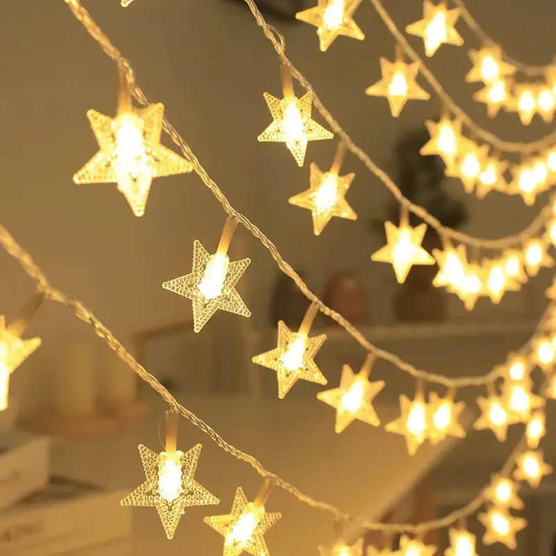

Christmas Tree Star String Fairy Lights 10Leds LED Xmas Party Home Wedding Garden Garland Decorative Lighting