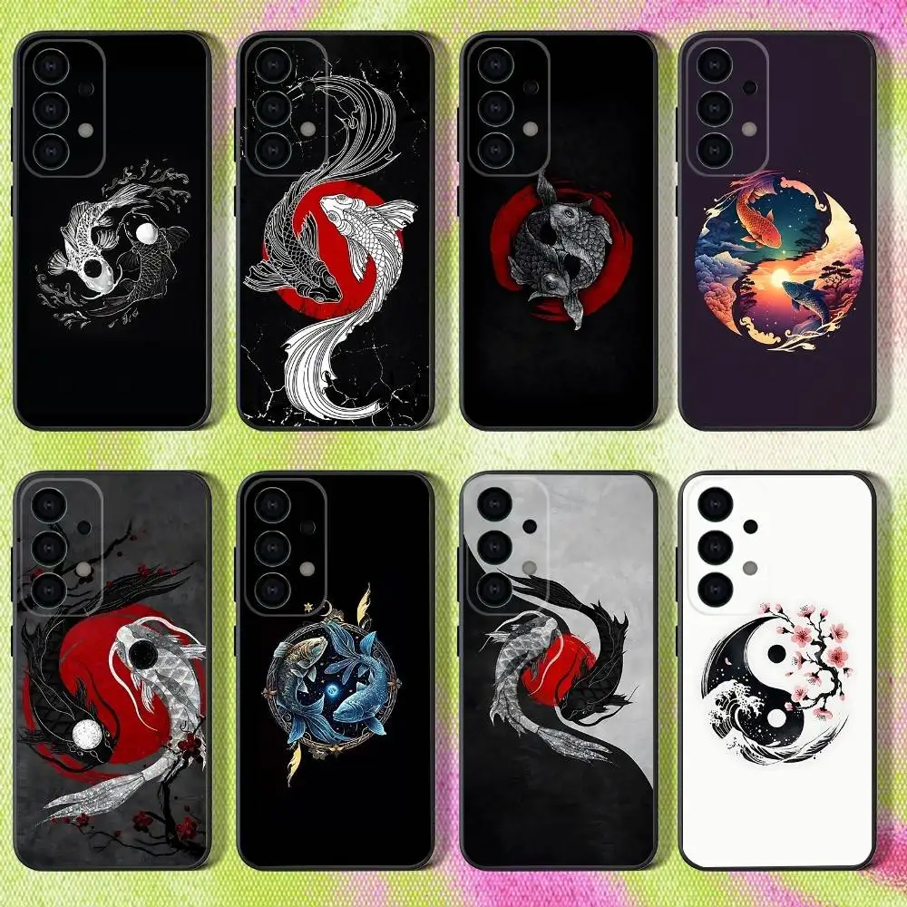

Koi Carp Fish Yin Yang Art Phone Case For Samsung S25,S24,S21,S22,S23,S30,Ultra,S20,Plus,Fe,Lite,Note,10,9,5G Black Cover