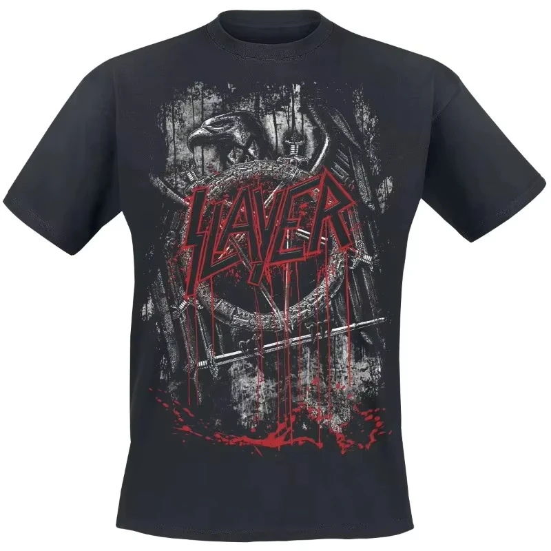 

The Slayer Thrash Metal Art T-shirt - Unisex T-shirt for Metal Music Fans and Avant-garde Style Enthusiasts Tops
