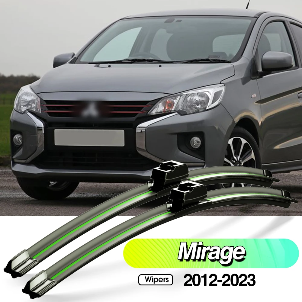 

For Mitsubishi Mirage 2012-2023 2pcs Front Windshield Wiper Blades Windscreen Window Accessories 2013 2015 2016 2018 2019