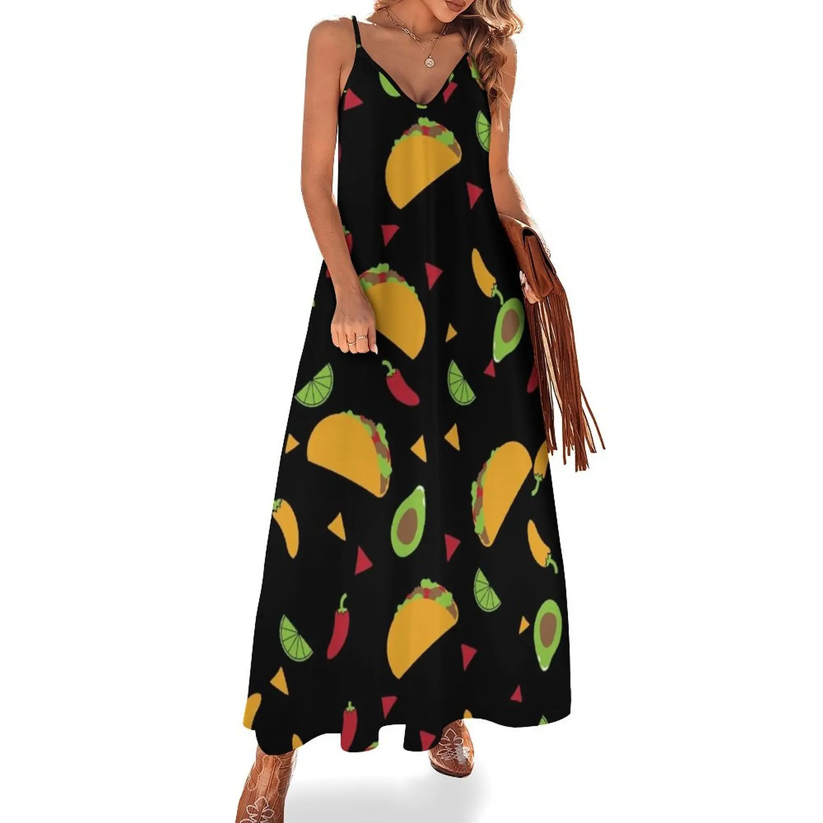 

It’s Taco Tuesday Everyday! Sleeveless Long Dress summer woman dress 2025 luxury evening dresses for women 2025 Dress