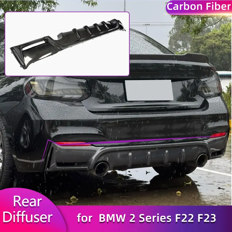 Alerón de labio difusor de parachoques trasero de fibra de carbono para BMW Serie 2 F22 F23 220i 230i 235i 228i M Sport 2014-2017 labio trasero de coche FRP