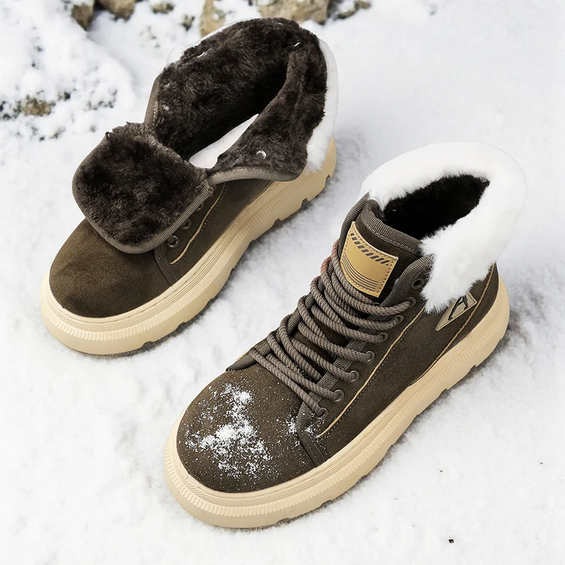 عالية الجودة رجالي الشتاء المخملية أحذية عالية الجودة مقاومة للاهتراء المضادة للانزلاق الباردة والدليل على الثلوج الأحذية موضة أحذية السفر في الهواء الطلق بوتاس