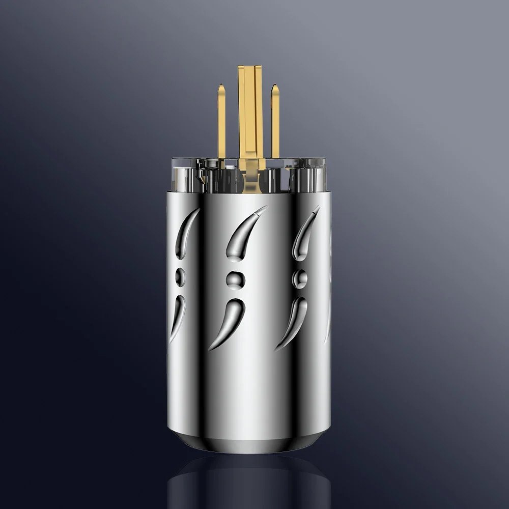 

Viborg VM512G+VF512G Pure Copper Gold Plated US Power Plug Audio Power Connector IEC Connector for DIY Power Cord Cable