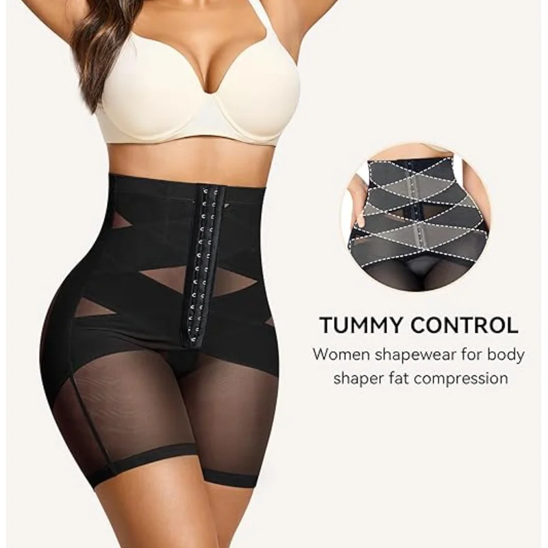 Dimmkof супер эластичные эластичные трусики с контролем живота, формирователь с высокой талией, короткие трусы для похудения, сетчатые дышащие трусы для подтяжки ягодиц