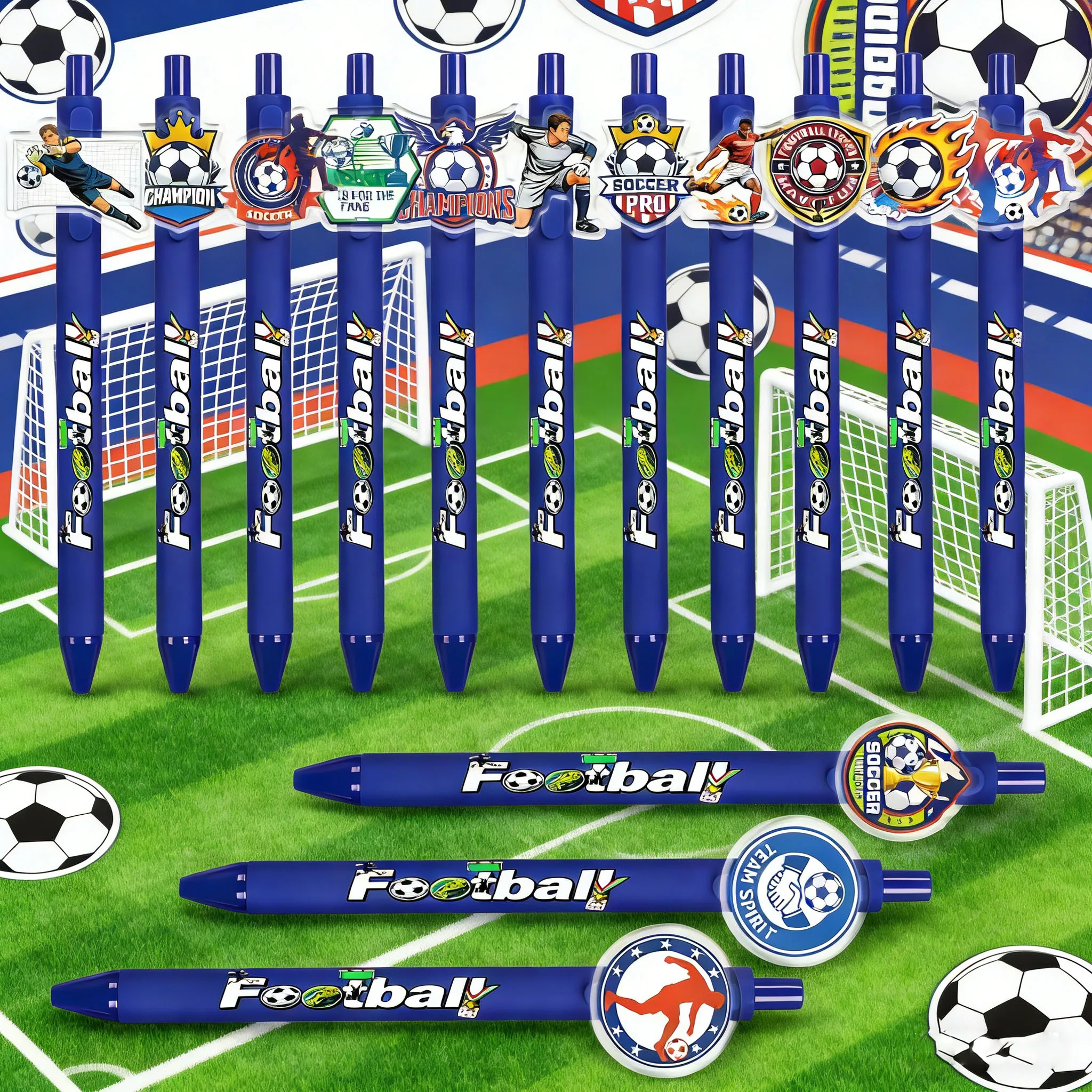 14pcs/19pcs Athletic Football Pattern Ballpoint Pen Sports Enthusiast Pen Gift Reward Pen