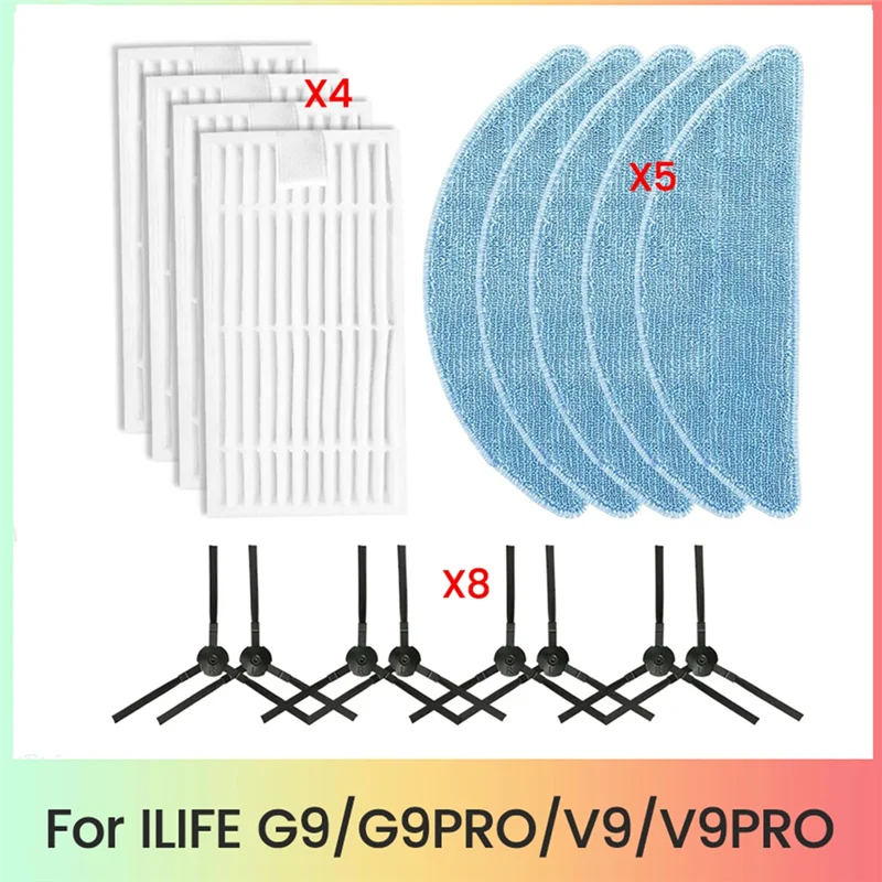 ABRG-Spazzola laterale Filtro Mop Panno per ILIFE G9/G9PRO/V9/V9PRO Accessori per aspirapolvere