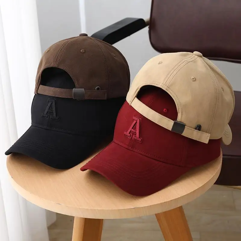 Unisex Letter A Embroidery Baseball  Caps Spring and Summer Outdoor Adjustable Casual Hats Sunscreen Hat