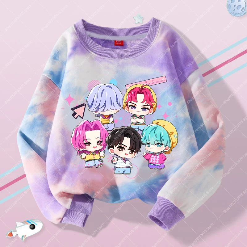 KPop شيطان الصيادين الفتيات الكرتون لطيف البلوز الاطفال طويلة الأكمام أعلى ربيع الخريف عارضة قميص العرق الأطفال الملابس البلوز