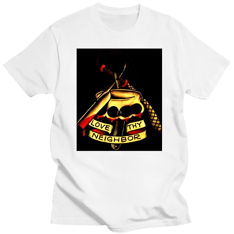 Love Thy Neighbour Knuckle Duster Sailor Jerry Rum Tshirt T Shirt Mens Kids 0243 Retro O Neck Tee Shirt