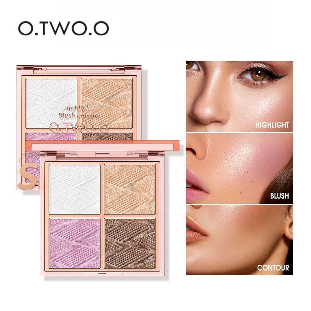 O.TWO.O Bronzer Blush and Contour Makeup Palette Waterproof Mutifunctional Cosmetics Shimmer Glitter Highlighter for Face Body