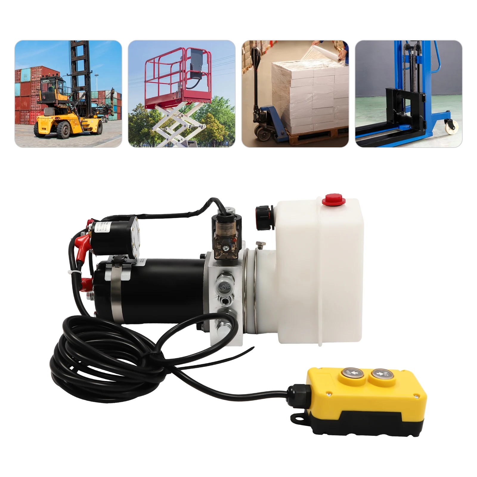 

800W DC 12V Electric Hydraulic Pump Single-acting Power Unit 2850rpm with Voltage Indicator, for Power Up & Gravity Down