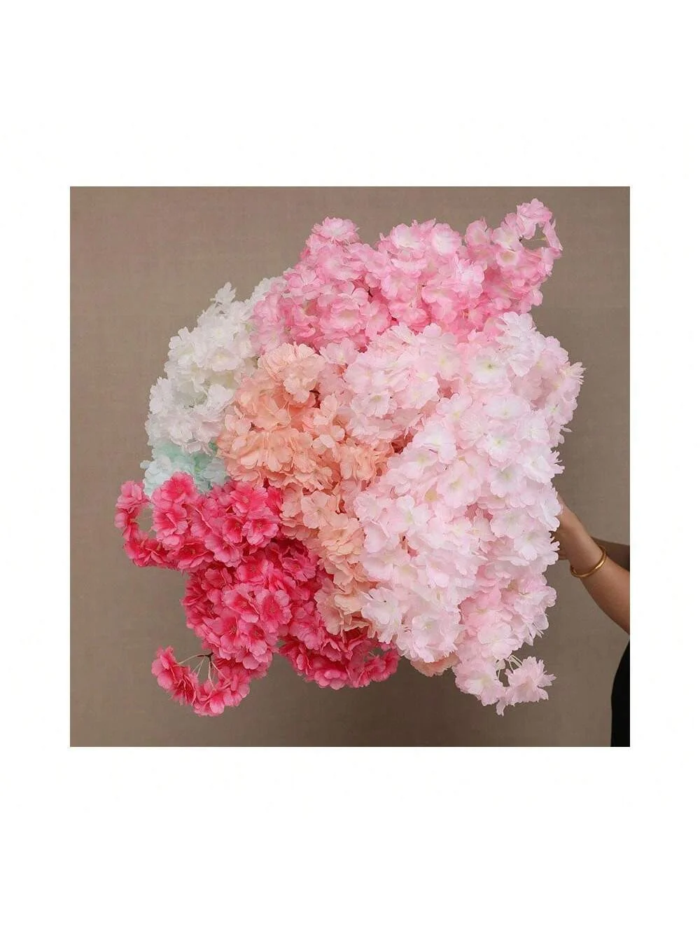 1 Stück Künstliche 3-Zweigige Verschlüsselte Kirschblütenzweige, Hochzeitsbögen, Künstliche Blumendekorationen, Innendekoration