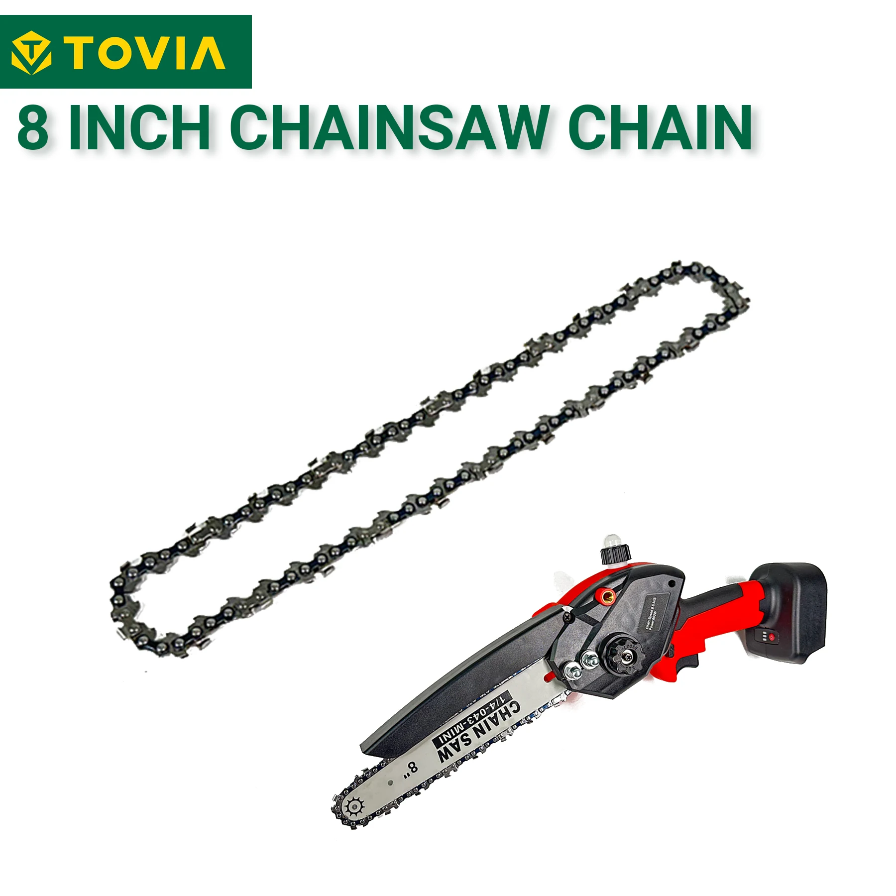 

1pc/2pcs 8 Inch Replacement Chain 1/4" Pitch 0.043" Gauge, 47 Links,23 Cutters For 8inch/200mm Guide Bar Chain Accessory T TOVIA