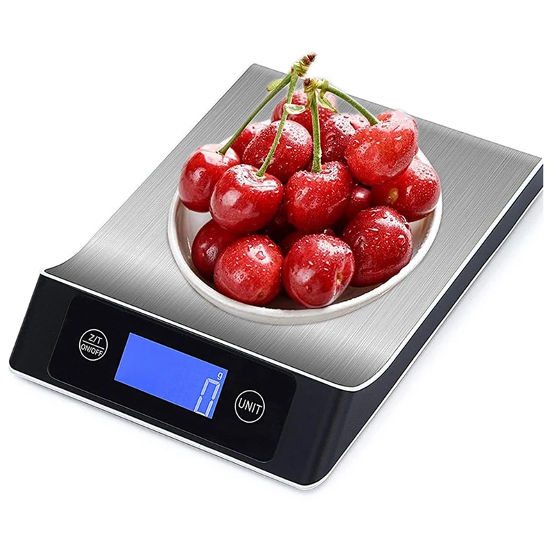

Kitchen Scale Digital Scale, Electronic Scale, 5Kg / 11Lb With Large LCD Display, Stainless Steel Food Scale