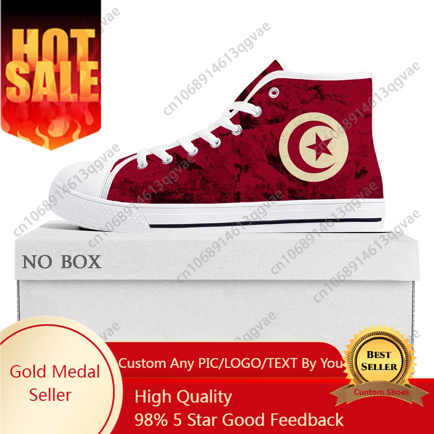 

Tunisian Flag High Top High Quality Sneakers Mens Womens Teenager Canvas Sneaker Tunisia Casual Couple Shoes Custom Shoe