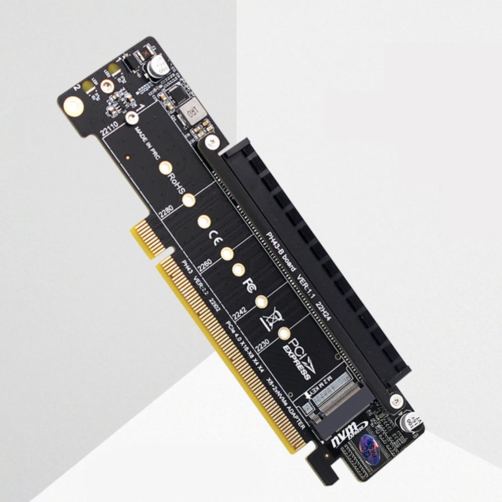 PCIe X16 To X8+X4+X4 Splitter Card Adaptor PCIE4.0 Expansion Riser Card Extended Card Support 2280/2260/2242/2230 SSD